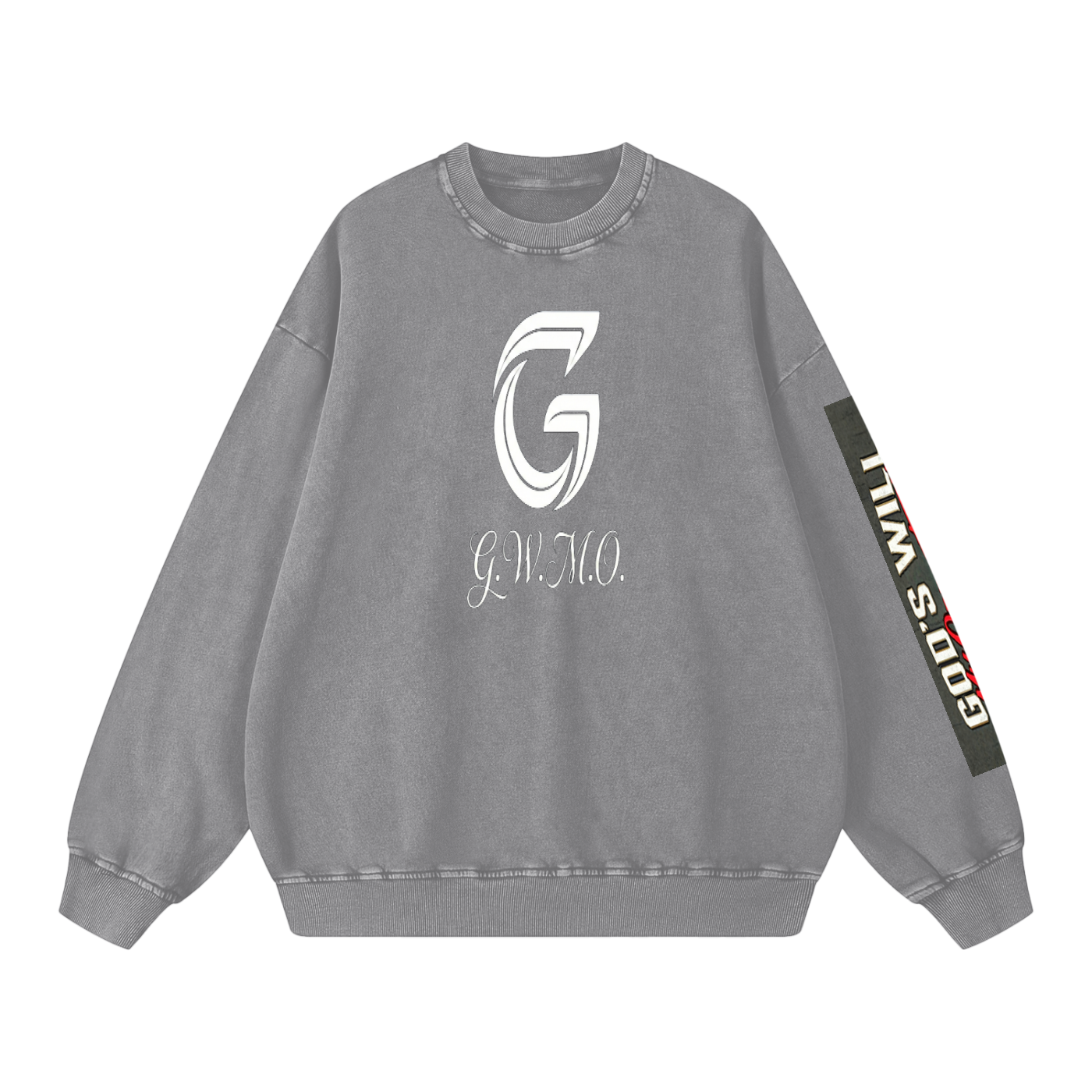 G.W.M.O. Signature "God's Will" | Vintage Wash Crewneck | Longsleeve | Unisex