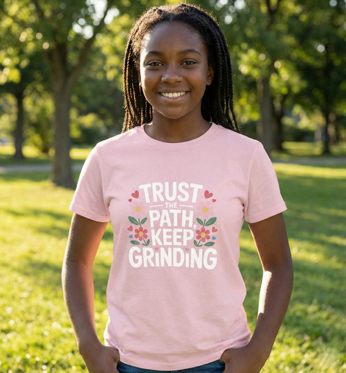 "Trust the Path" Youth Floral Tee | Female