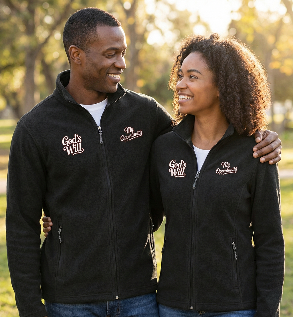 GWMO Signature Full-Zip Fleece | "God's Will, My Opportunity" | Unisex