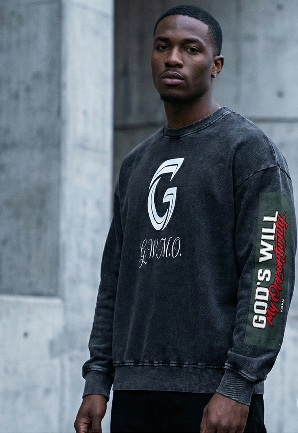 G.W.M.O. Signature "God's Will" | Vintage Wash Crewneck | Longsleeve | Unisex