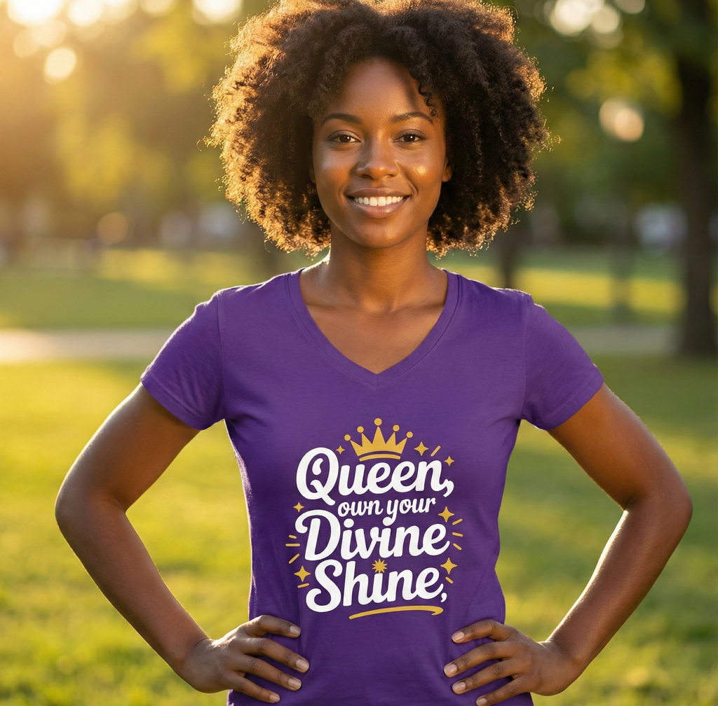 G.W.M.O. Royal Edition | The Divine Queen V-Neck | Women's Tee