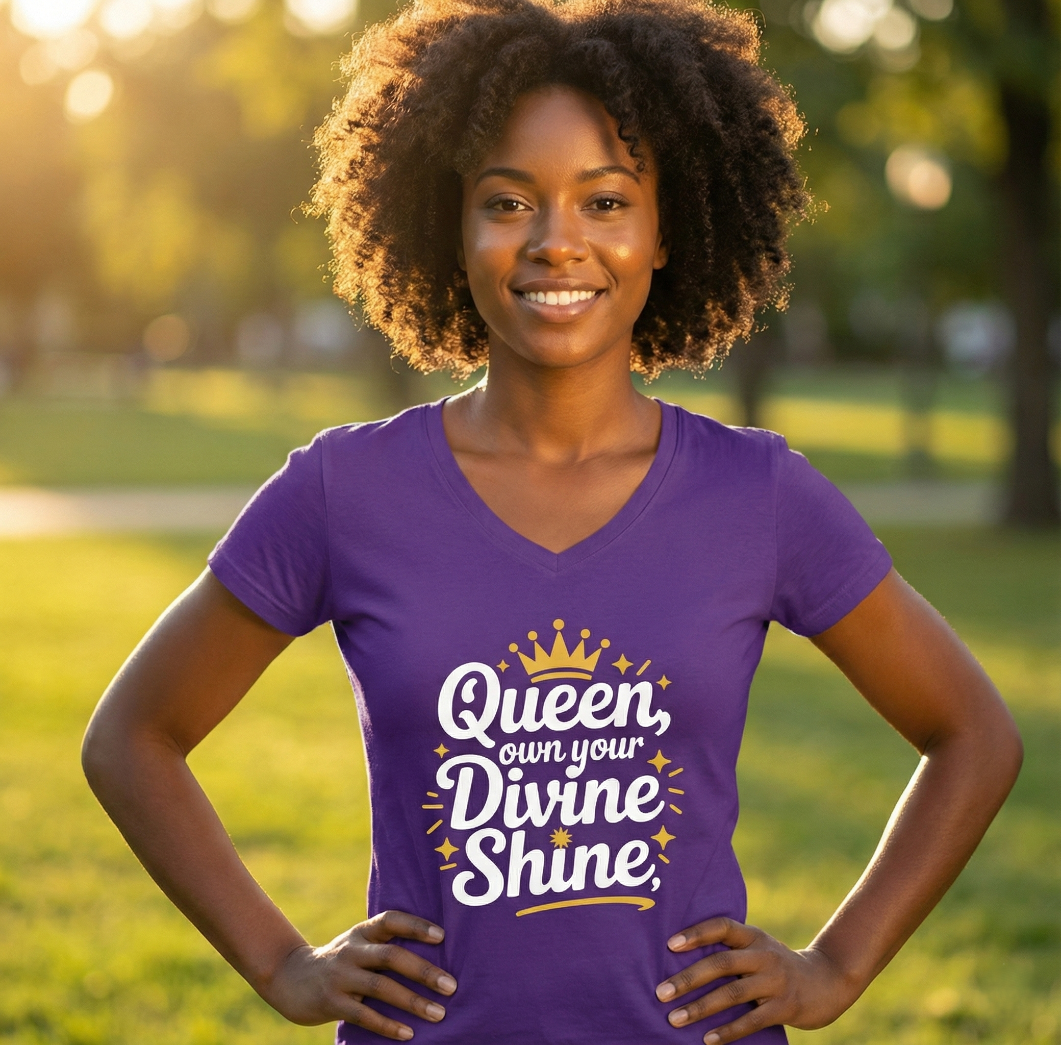 G.W.M.O. Royal Edition | The Divine Queen V-Neck | Women's Tee