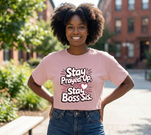 "Stay Boss Sis" Pink Statement Tee | G.W.M.O. | Women's Tee