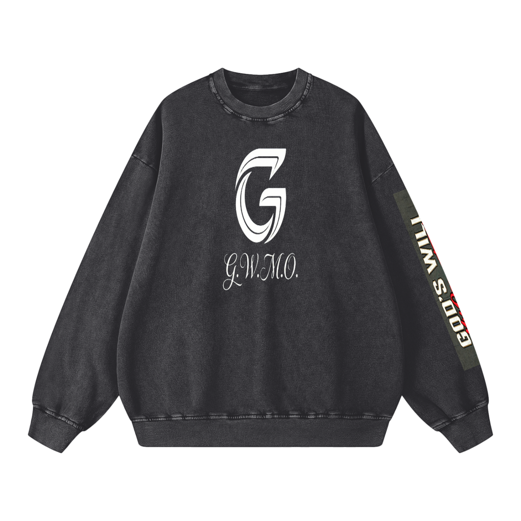 G.W.M.O. Signature "God's Will" | Vintage Wash Crewneck | Longsleeve | Unisex