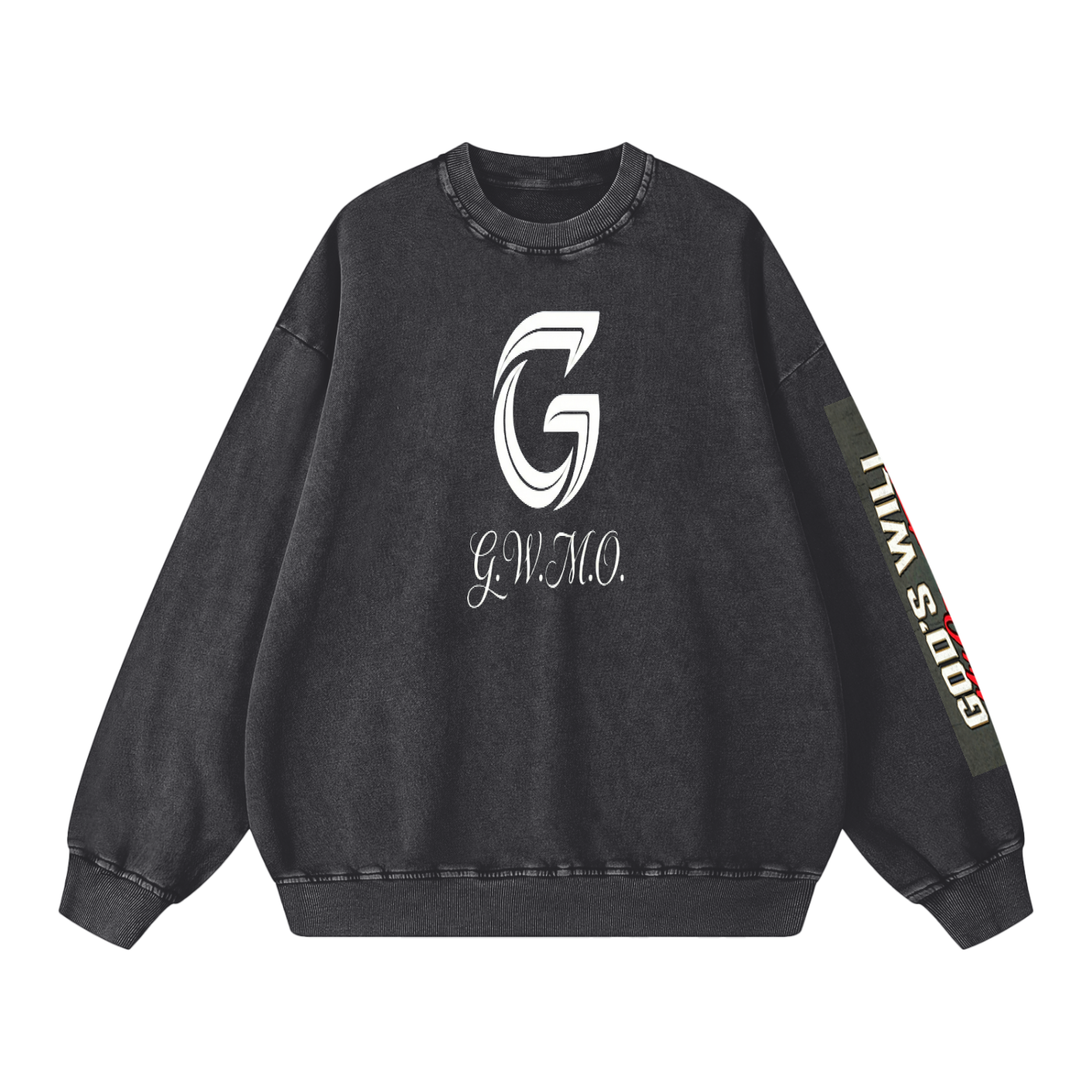 G.W.M.O. Signature "God's Will" | Vintage Wash Crewneck | Longsleeve | Unisex
